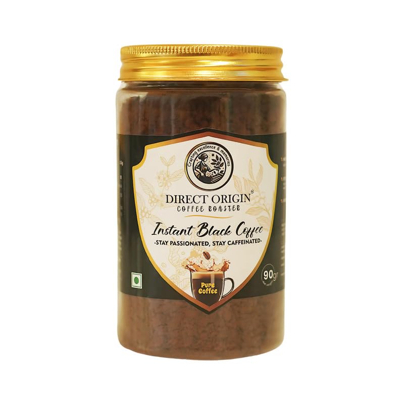 Pure Instant Black Coffee – 90GM Jar | Rich, Bold & Smooth | Classic Roast | Premium Instant Coffee for Quick & Easy Brewing