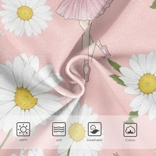 CHIFIGNO Underwear for Boys Pastel Ballerina White Daisy Pink Cotton Boys' Briefs Breathable Printed Brief Underwear3