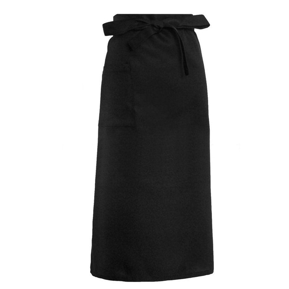 ZOOMYKitchen Aprons Uniform Half-length Long Waist Apron Catering Chefs Waiters Restaurant Cooking Dress Gift - Black