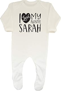 Shopagift Baby,Clothing,Baby Boys 0-24m,Sleepwear & Robes,Sleepsuits Shopagift Baby Personalised I Love My Auntie Sleepsuit Romper