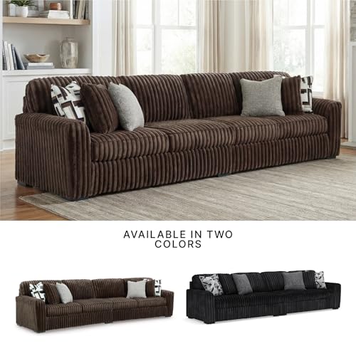 Image of Signature Design by Ashley Midnight-Madness Contemporary Symmetrical 2-Piece Sectional with Reversible Seat Cushion, Dark Brown