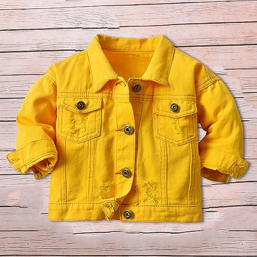 Baby Boys Girls Ripped Denim Jacket Kids Toddler Basic Long Sleeve Cowboy Outwear Retro Button Down Casual Clothes4