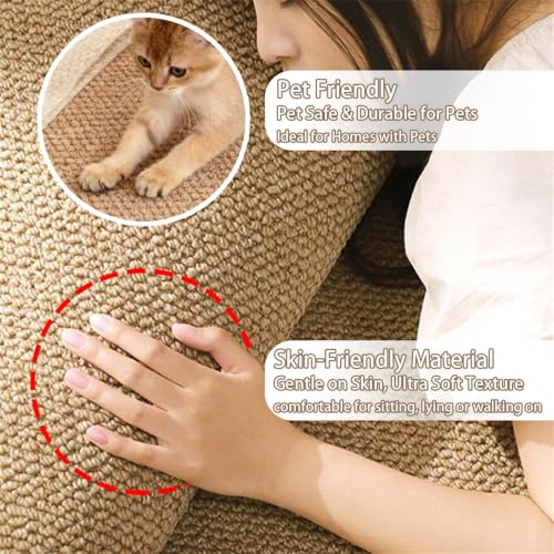 Tapis de salon en sisal antidérapant et tressé main - 3