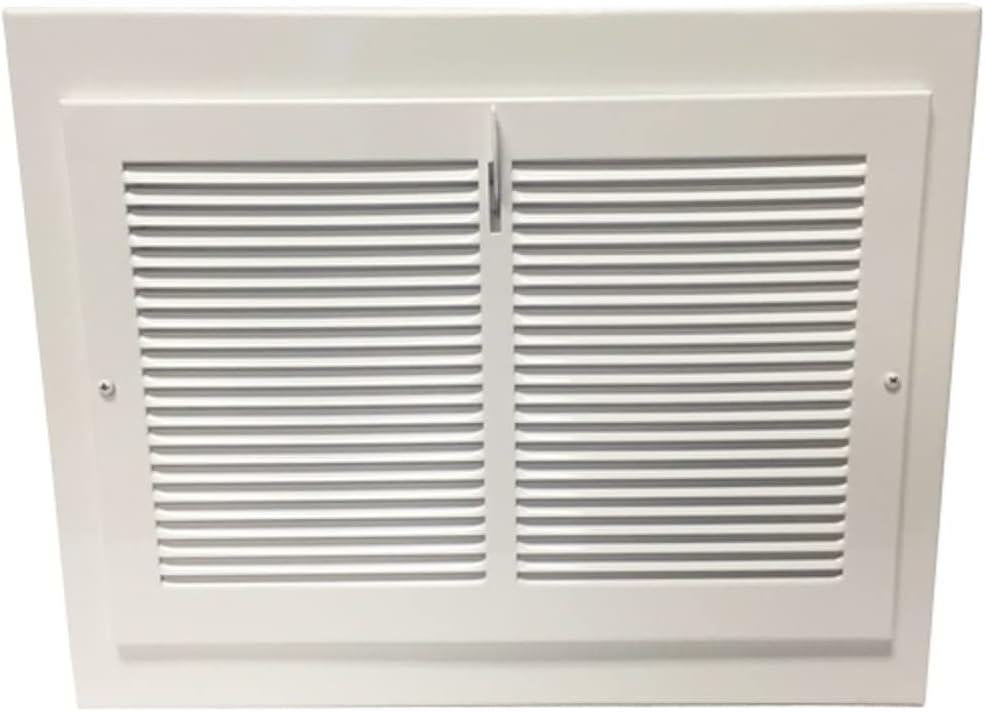 Vintage White Steel Baseboard Registers - 15 X 12 Outside Dimensions