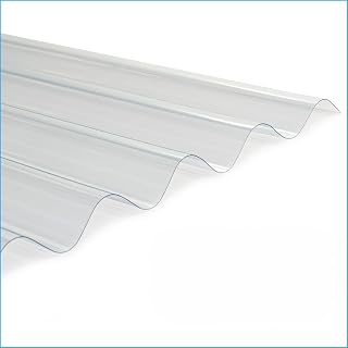 Industrial-Direct 20 Pack 72' L x 21' W Polycarbonate Roofing Panel, Curved, Clear, Corrugated, Rainproof, Greenhouse Panels