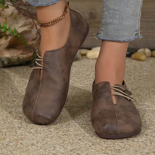 Retro Loafers for Women Fashion Boat Shoes Slip on Sneakers Business Lightweight Hiking Workout Footwear4