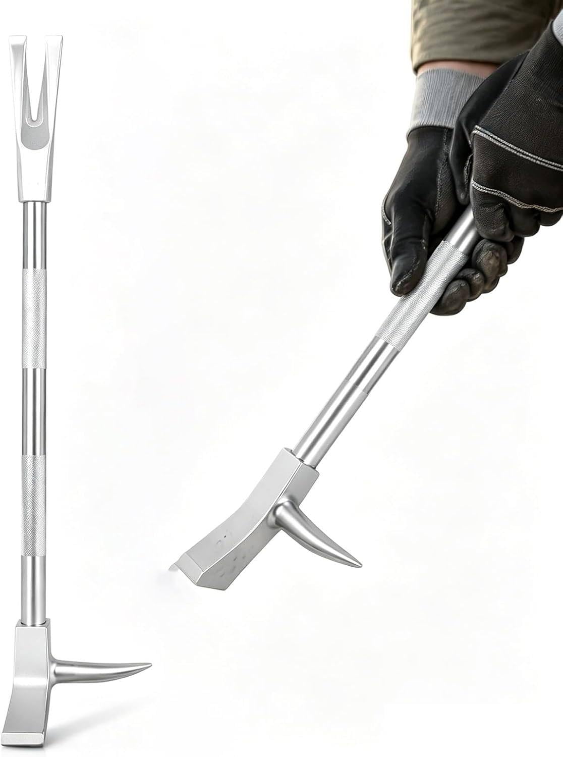 Łom Halligan Bar Tool, wielofunkcyjny łom wyburzeniowy, wytrzymała wyciągarka gwoździ z głowicą siekiery 3 w 1, widełki z kolcami, zoptymalizowana konstrukcja dźwigni, do ratownictwa i wyburzeń 36in