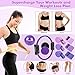 Goocrun Pilates Ring Set Exercise Equipment, with Fabric Resistance Bands Set, Pilates Ball, Sliding Disks. Portable Home Gym - with Fitness Guide Poster (Purple)
