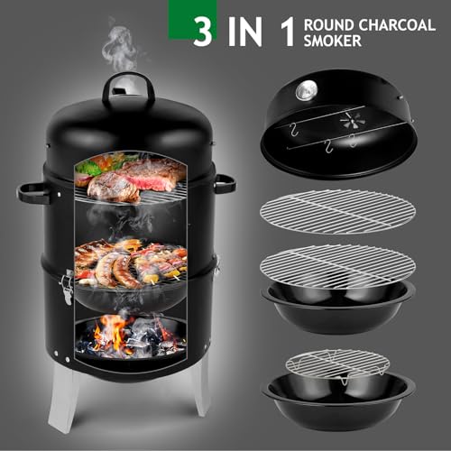 Outvita Vertical 18.5 Inch Steel Charcoal Smoker thumb #1