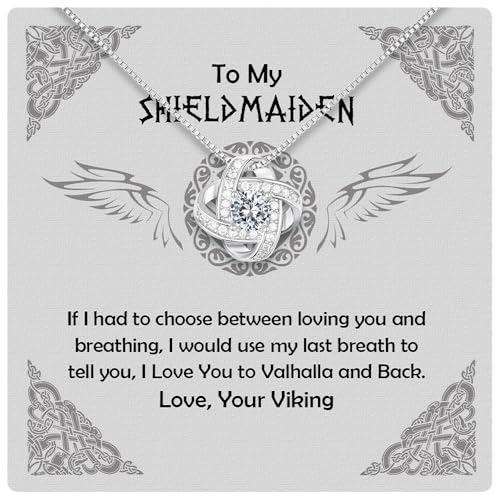 Larvincy Shieldmaiden Necklace - Viking Jewelry For Women, Gift For Wife, Girlfriend, Fiance, Or Soulmate On Mother's Day, Birthday, Or Anniversary