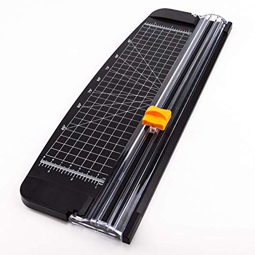 Preisvergleich Produktbild AIEX Papierschneider A4 Papierschneidegerät Tragbare Papierschneidemaschine Fotoschneider Guillotine mit automatischem Sicherheitsschutz für Hause und Büro Papier,Bastelpapier(schwarz, 14.8 Zoll)