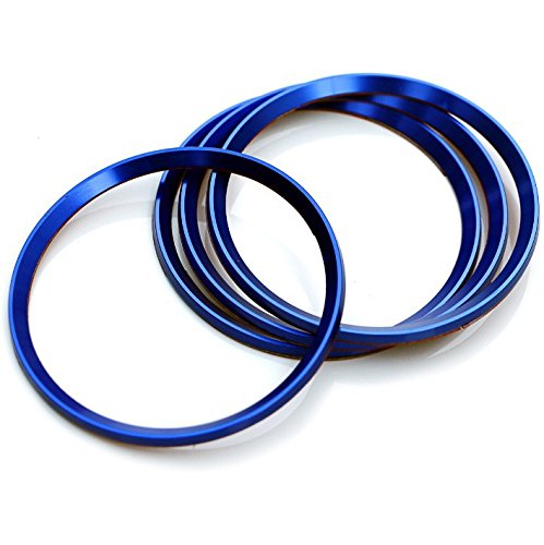 Duoles 4 Pieces Alloy Car Wheel Rim Center Cap Hub Rings Decoration For Audi A3 A4 A5 Q3 Q5 Q7 Tt Quattro, Bmw X1 X3 X5 1 3 5 6 7 Series (Blue) #TOP2