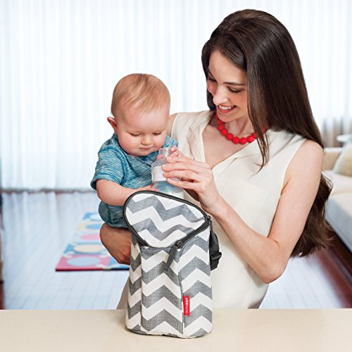 Image of Skip Hop Baby Bottle Bag, Grab & Go, Chevron , 6.75x3.5x9 Inch (Pack of 2)