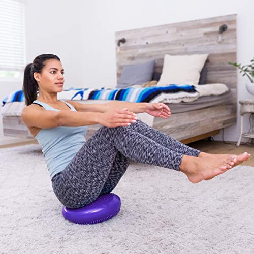 Image of ProsourceFit Core Balance Disc Trainer, 14 inch Diameter with Pump for Improving Posture, Fitness, Stability
