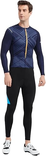 Miniatura 5 de Santic - Camiseta de ciclismo para hombre, manga larga, con cremallera completa, reflectante, con bolsillos