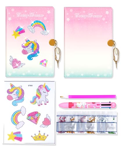 Decorate Your Own Unicorn Theme Diary Journal Kits for Girls - 5 6 7 8 Year Old Girl Gifts, Girl Birthday Gift, Arts and Crafts for Kids Ages 6-8 Girls Diary for School Girls Christmas Gifts