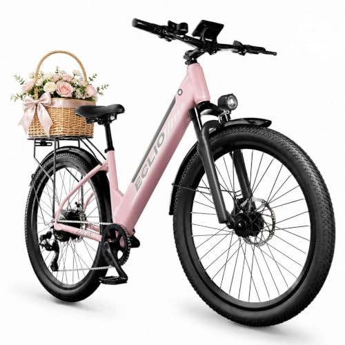 26" Electric Bike for Adults - 750W Peak Motor Step-Through Ebike, 48V Built-in Removable Battery, Up to 50 Miles Long Range & 20MPH, 7-Speed City Commuter Cruiser Bicycle, UL 2849 Certified image 3