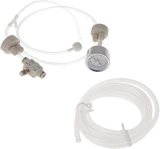 DIY CO2 Generator System Kit with Pressure Gauge Air Flow Adjustment Valve - Pressurized CO2 Kit for Aquarium Plants Tube Valve for Bottle - CO2 Regulator Aquarium for CO2 Diffuser - Grow System