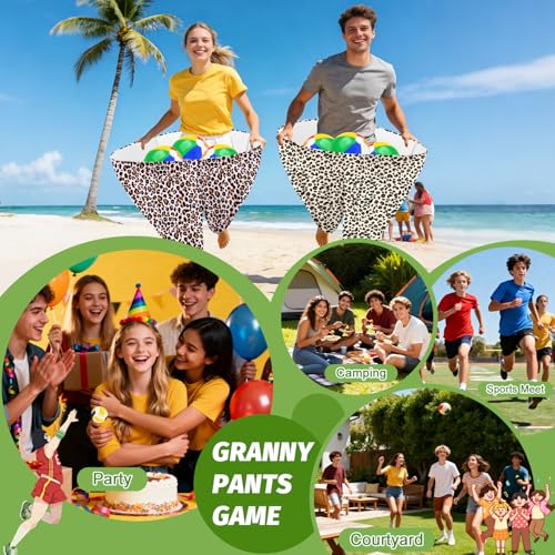 Image of Granny Pants Outdoor Game, 2PCS Granny Pants Game with 8 Bouncy Balls & 1 Air Pump (Random Colors), Big Pants Beach Ball Game Granny Pants Yard Game for Adults and Family Group Activities