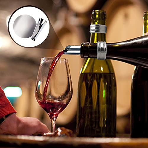 TIANNAIT 8 Weinringe und 6 Drip Pad, Weinringe aus Edelstahl, Tropfschutz, Zubehör für auslaufsichere Weine, wiederverwendbar, in Häusern und Bars verwendet