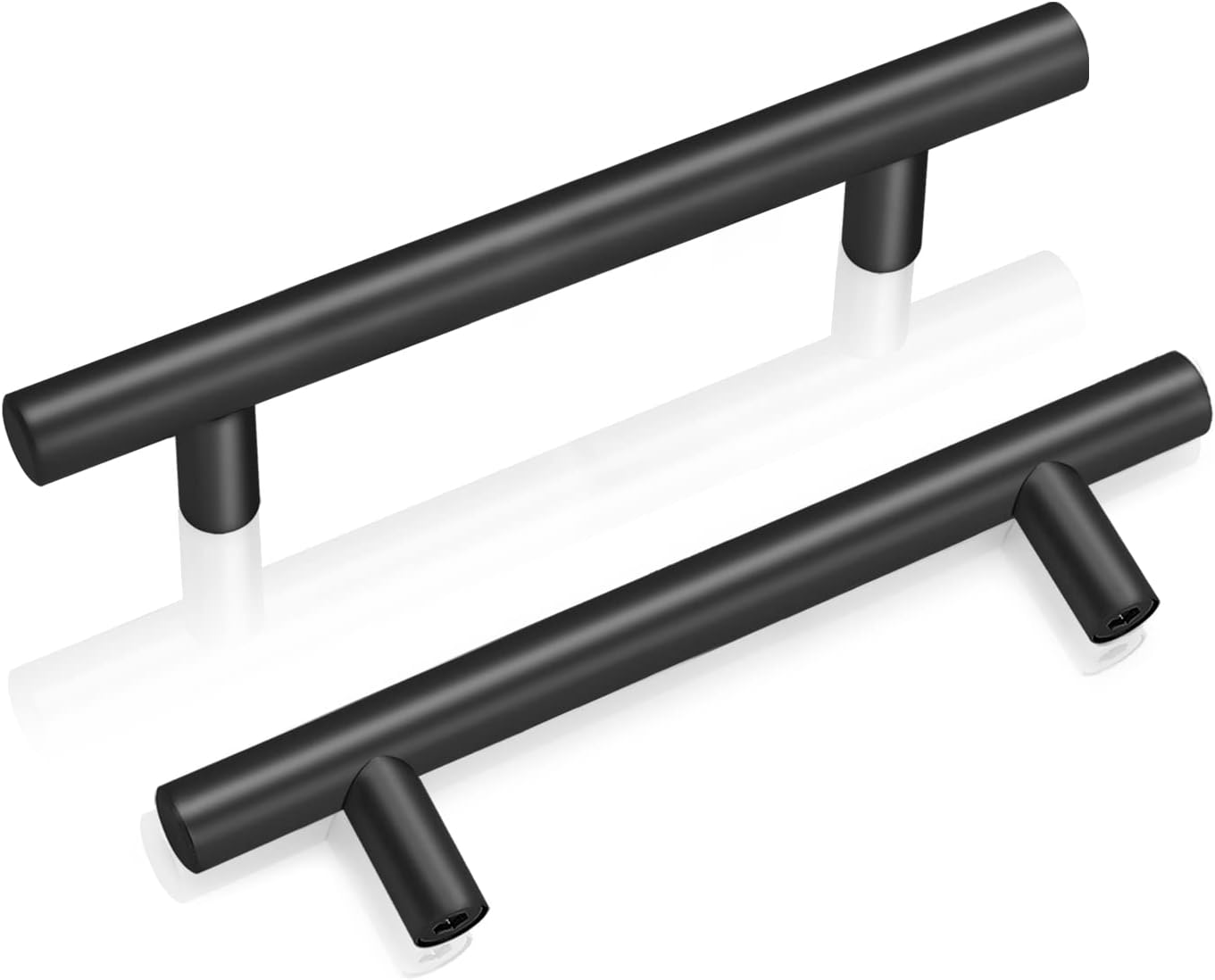 PinLin 10 Pack Cupboard Door Handles 96mm Hole Spacing Black Kitchen