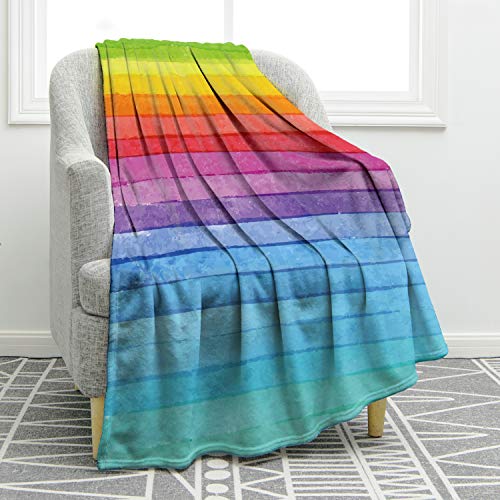 Jekeno Rainbow Gifts Blanket for Women Men, Tie Dye Colorful Throw Blankets Pride Gifts for LGBT Girls Boys Teens, Lesbian Gay Queer Decor for Home Bed Couch