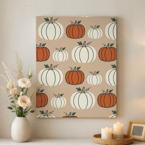 Lienzo decorativo de calabazas rústicas para decorar paredes vacías del hogar este otoño 16x
