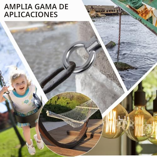 Tornillo de anillo M8 de acero para colgar de forma segura objetos en tu hogar o taller 6