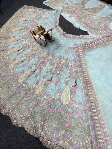 Image of Lehenga choli For Womens and Girls Soft Butterfly Net Lehenga Choli with Coding Sequins Work Dupatta | Semi Stitched Designer Ethnic Set