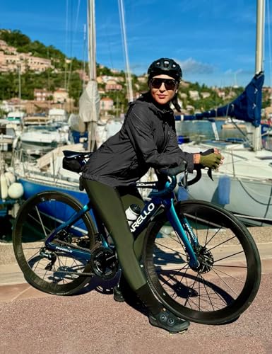 FitsT4 Sports Damen Fahrradjacke Radfahren Leichtgewicht Laufen Jacken Wasserabweisend Windbreaker Wanderjacke Reflektierend Trekking Regenjacke mit Kapuze,schwarz,L