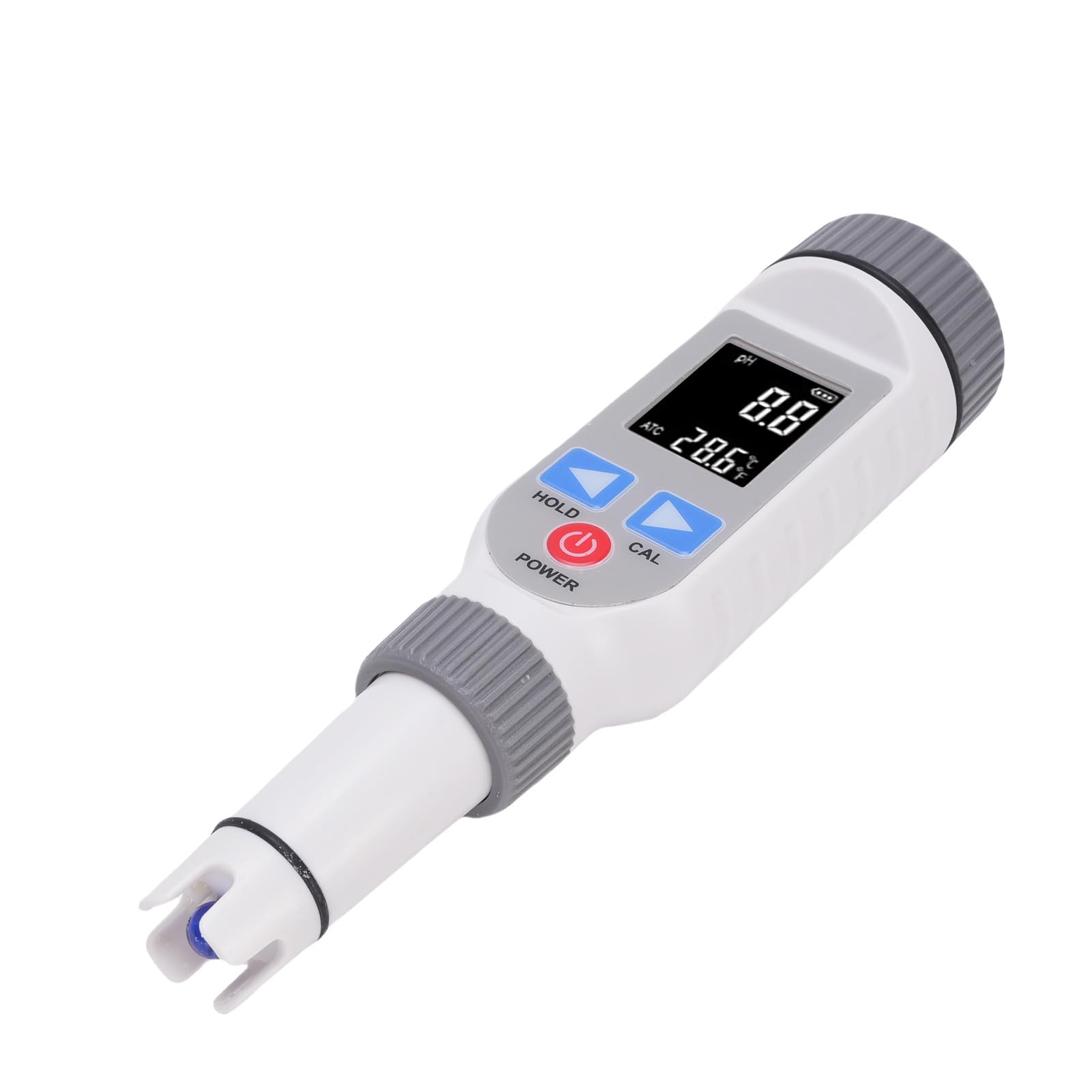 Tester Portatile PH Meter con Alta Precisione 0,05 per Test di qualità Dell'acqua in Acquacoltura e Ricerca Alimentare, ABS, LCD Rosso Bianco
