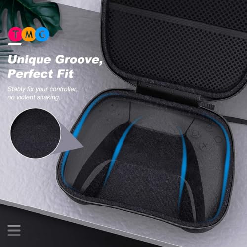 Image of TMG Controller Protection Case Hard Shell Travel Carrying Bag for PS4, PS5, Xbox, NS Pro Controller - Shockproof & Water-Resistant with Internal Mesh Pocket for Cables & Accessories (Black)
