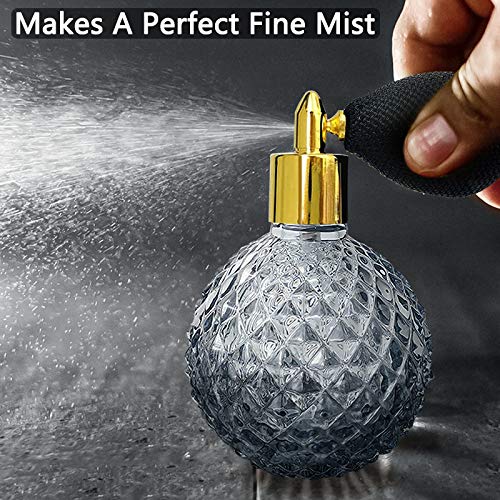 Bitters Bottle 5pcs Glass Dash Bottle Set for Cocktail Vermouth Sprayer Atomizer Gold Plated Zinc Alloy Dasher Top (5pcs)