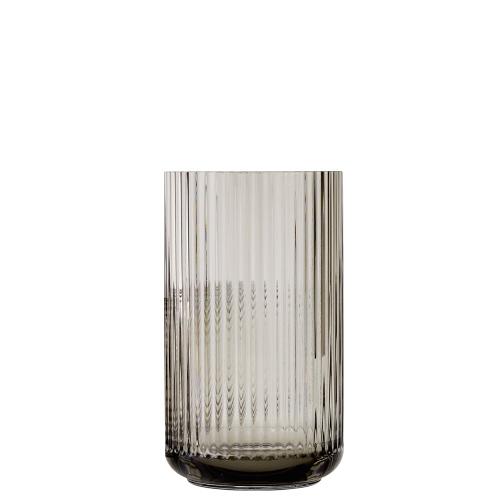 Lyngby Porcelæn Vase Height 25 cm Lyngby Mouth-Blown Glass Timeless Grey