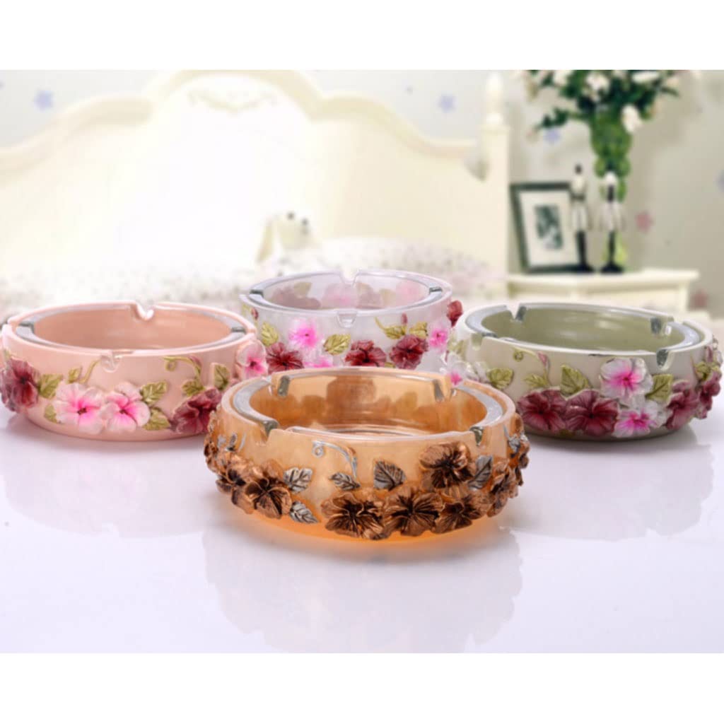 Posacenere in vetro trasparente, Posacenere in resina e vetro for uso interno ed esterno in multicolore(Pearl White)