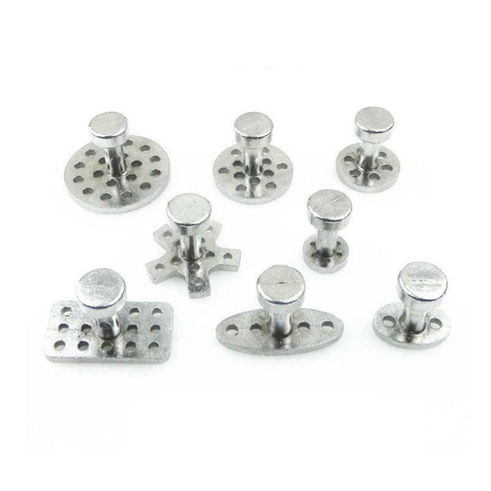 ZYNCUE 8pcs Auto per PDR Tool Kit Alluminio Colla Puller Tabs per Auto Dent Riparazione Senza Vernice Dent Rimozione Dent Utensili A Mano Ventosa Durevole, 8 Dimensioni