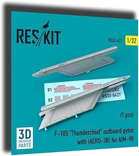 Reskit RS32-0427 1/32 F-105 Thunderchief Outboard Pylon with (AERO-3B) for AIM-9B 3D Printing