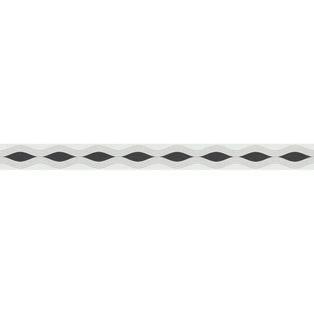As Creation Infinity Wave Black Grey Self Adhesive Narrow Border Wallpaper