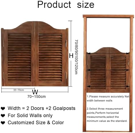 Solid Wood Swinging Interior Doors for Kitchen, Bar, Hallway - Auto-Close Hinges & Hardware - Stylish Partition Door for Bedroom, Porch, Cellar (W130xH80cm)