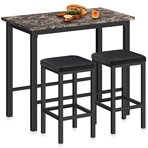 HOMURY 3-Piece Pub Bar Table Set Counter Height...
