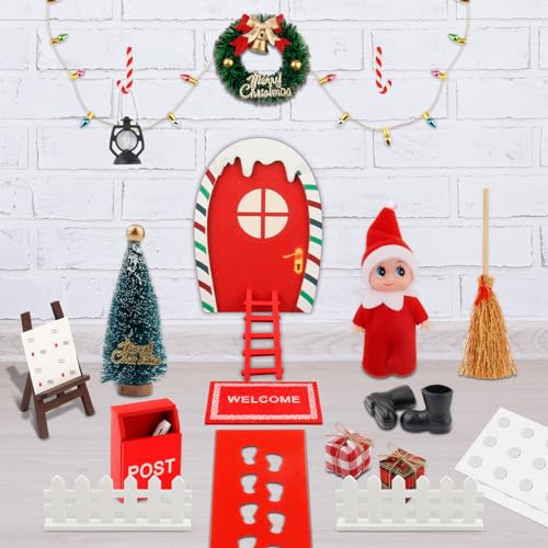Tronisky 22 Pezzi Porta Elfo Natale Kit, Casa Elfo...