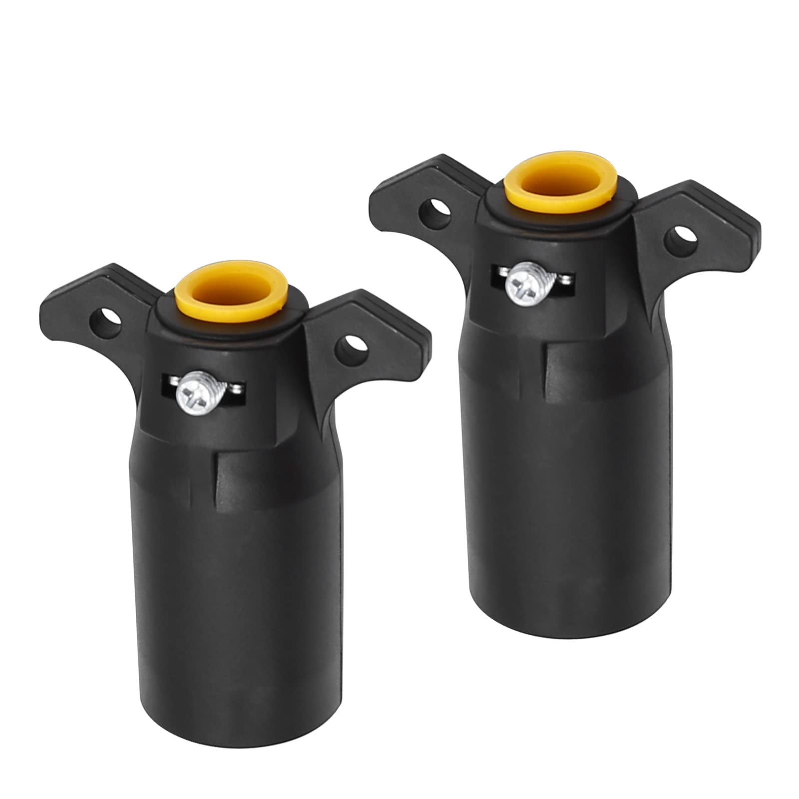 2-Pack 12V 7 Way Trailer Plug, 7 Pin Trailer Plug Connector, 7 Way Round RV Style Flat Blade Trailer Light Plug Replacement End Towing Wiring Harness Connector