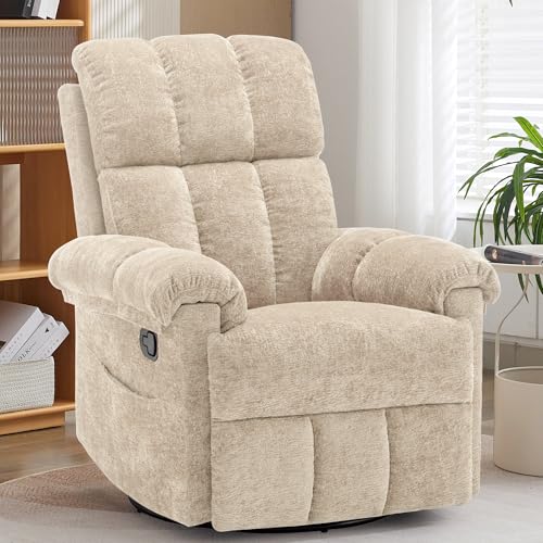 Korser Chenille Swivel Rocker Recliner