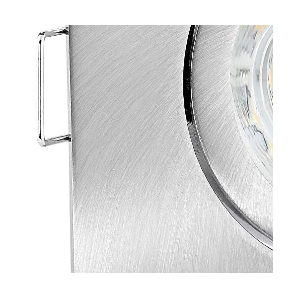 linovum® 10er Set LED Einbaustrahler GU10 eckig & schwenkbar - Einbauleuchte Edelstahl Optik inkl. LED GU10 3W… – Bild 6
