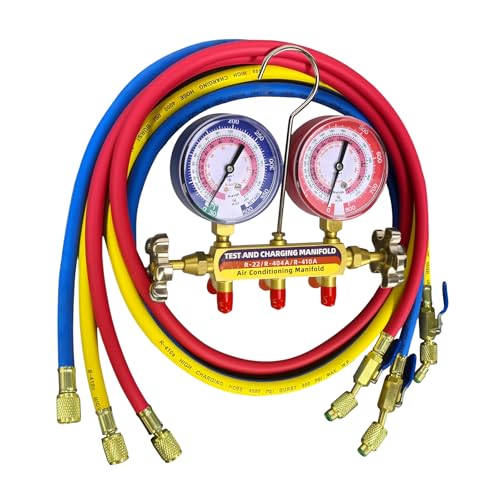 Upgrade 42201 Test & Charging Manifold with 3-1/8 (80 mm) Gauges Set