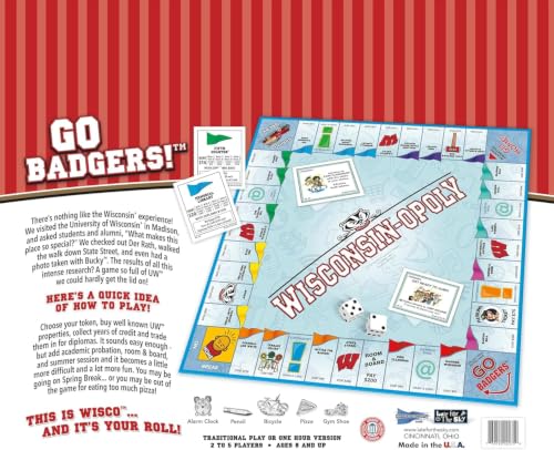 Wisconsinopoly juego de mesa temático Universidad de Wisconsin miniatura 5