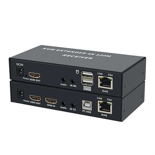 KVM Extender 4K 120M Receiver,4K HDMI KVM Extender Over cat5e/6