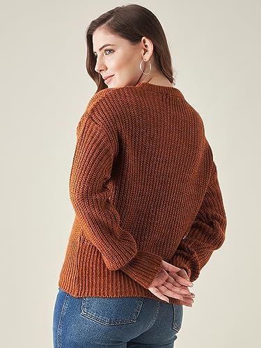 Image of Modeve Solid Round Neck Casual Women Sweater||Winterwear||