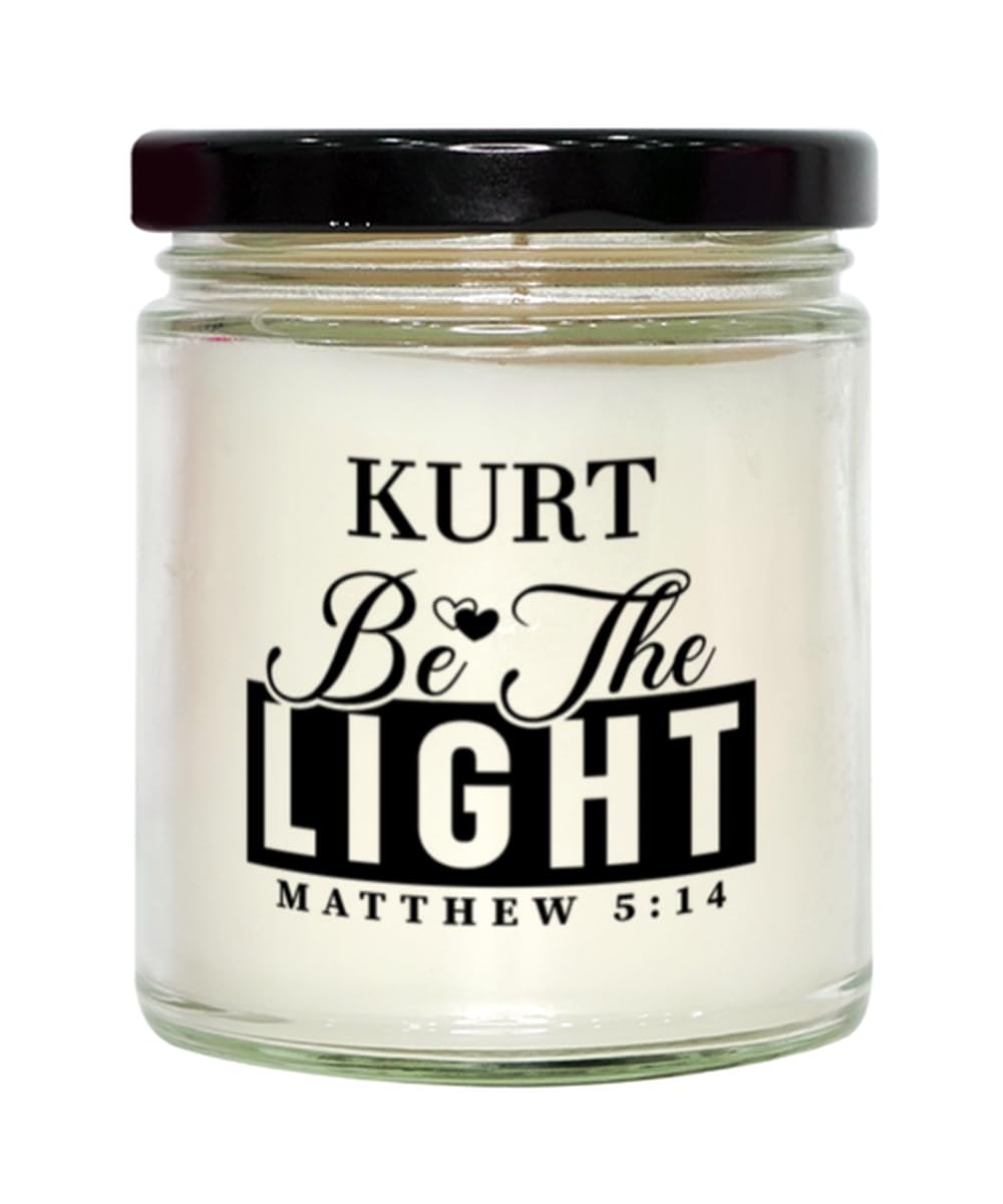 Bible Verse for Kurt Candle,Christmas Gifts for Kurt Be The Light Mattew 5:14 Gifts for Women Coworker Kurt Name Birthday Candle Christmas Gifts, Housewarming, Soy Wax, Scented, Decor