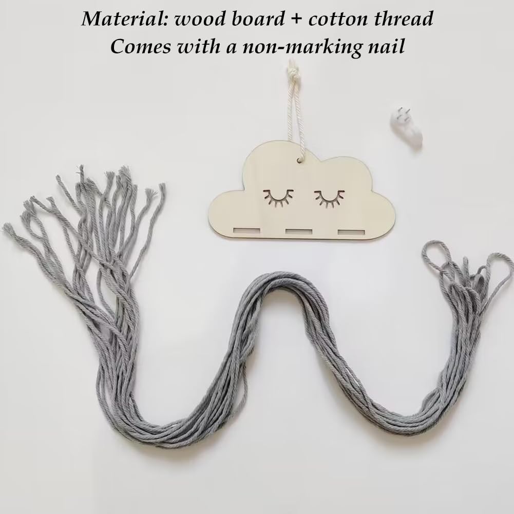 Porta Fermagli Per Capelli Con Nappe - Organizer Appeso, Cotone, 75x18cm, Per Forcine E Accessori - Foto 8